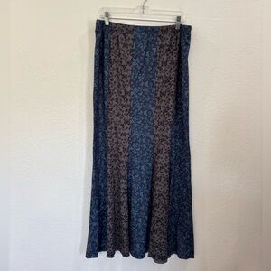 Thorn & Fable Plus Size Butterfly Print Flared Maxi Skirt